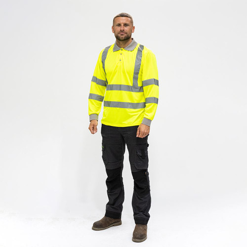 Hi-Vis Polo L/SLEEVE Yellow [X Large] - [Bag] 1 Each