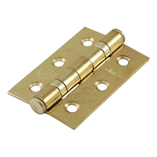 7 Fire Door Hinge E/Brass [76 x 50 x 2.0] - [TIMpac] 2 Pieces