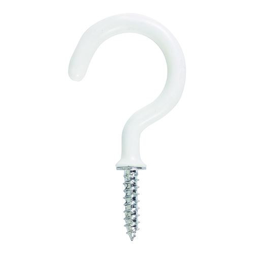 Round Cup Hook - White [25mm] - [TIMpac] 6 Pieces