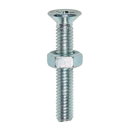 Machine Screw & Nut CSK - BZP [M6 x 20] - [TIMpac] 20 Pieces