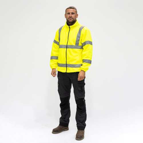 Hi-Vis Fleece Jacket Yellow [XX Large] - [Bag] 1 Each