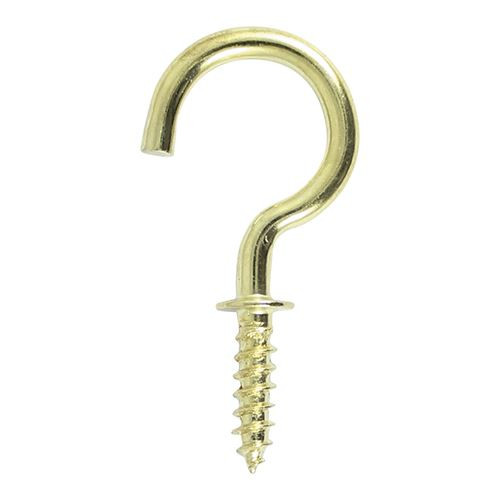 Round Cup Hook - E/Brass [38mm] - [TIMpac] 5 Pieces