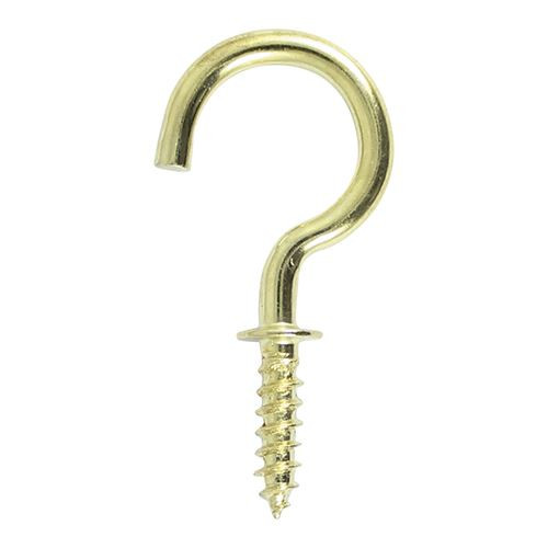 Round Cup Hook - E/Brass [25mm] - [TIMpac] 10 Pieces