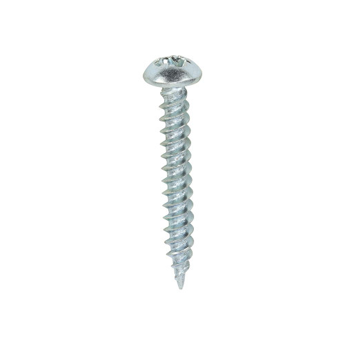 Twin Woodscrew PZ2 RND Zinc [6 x 1] - [Box] 200 Pieces