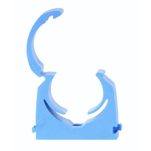 MDPE Hinged Pipe Clip - Blue [20mm] - [Bag] 10 Pieces