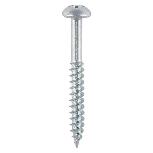 Twin Woodscrew PZ2 RND Zinc [8 x 1/2] - [Box] 200 Pieces