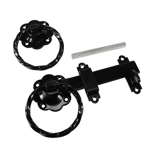 Twisted Ring Gate Latch Black [6"] - [Plain Bag] 1 Each