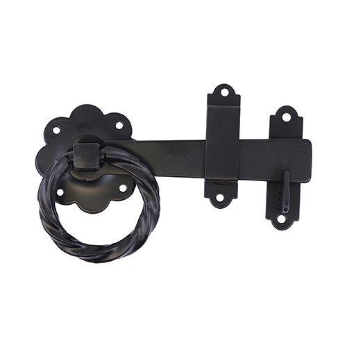 Twisted Ring Gate Latch Black [6"] - [TIMbag] 1 Each