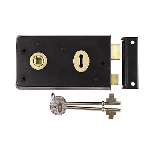 Rim Sash Lock - Black [143 x 83mm] - [TIMbag] 1 Each