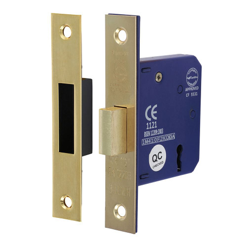 3 Lever Deadlock E. Brass [65 case / 45 backset] - [Box] 1 Each