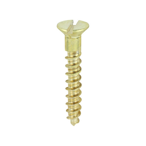 Brass Timber Screw SLOT CSK [4 x 3/4] - [Box] 200 Pieces