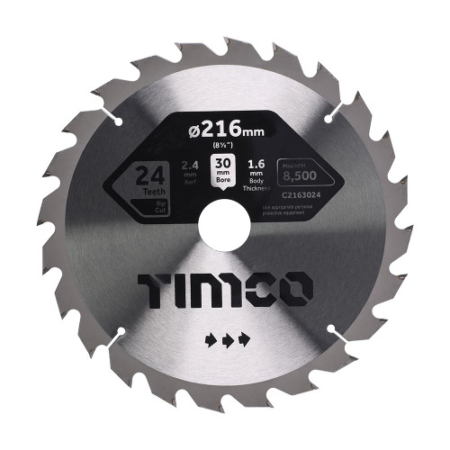 TCT Circular Saw Blade [216 x 30 x 24T] - [Clamshell] 1 Each