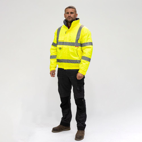 Hi-Vis Bomber Jacket Yellow [Small] - [Bag] 1 Each