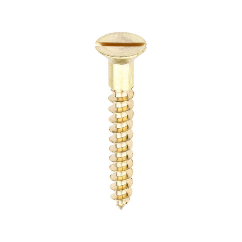 Brass Timber Screw SLOT CSK [10 x 1 1/2] - [Box] 200 Pieces