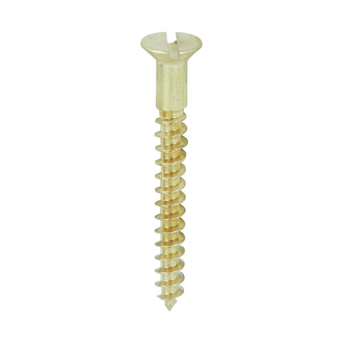 Brass Timber Screw SLOT CSK [8 x 1 1/2] - [Box] 200 Pieces