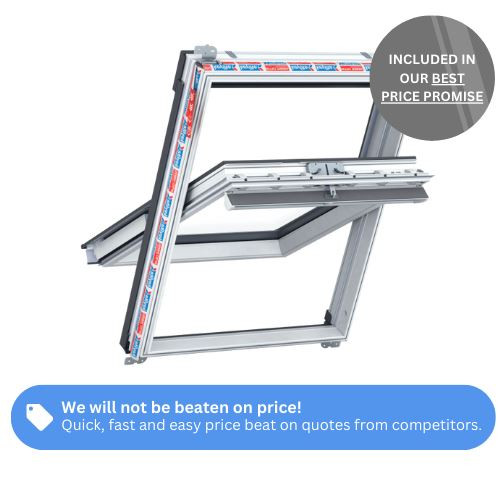 Keylite White Painted Pine Centre Pivot Roof Window with Triple Glazing Keylite White Painted Pine Centre Pivot Roof Window with Triple Glazing