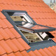 FAKRO White Painted Pine Electric Centre Pivot Roof Window
