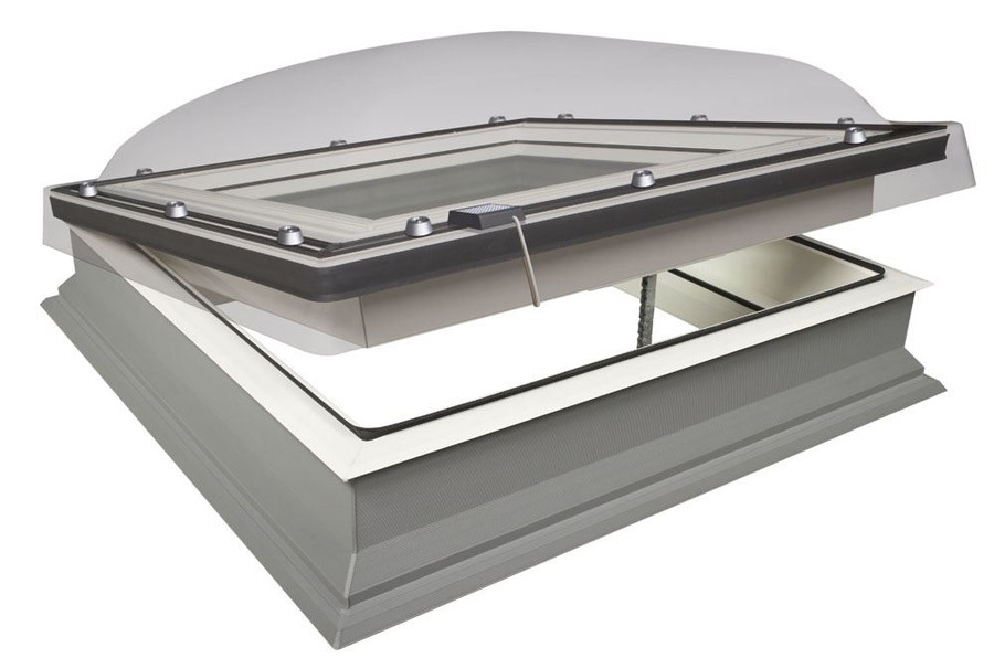 FAKRO DEC-C P2 08K Electric Domed Flat Roof Window with Anti-burglary Double glazing 120x120cm