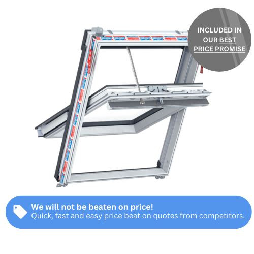 Keylite Solar White Painted Pine Centre Pivot Roof Window with Hi-Therm Glazing