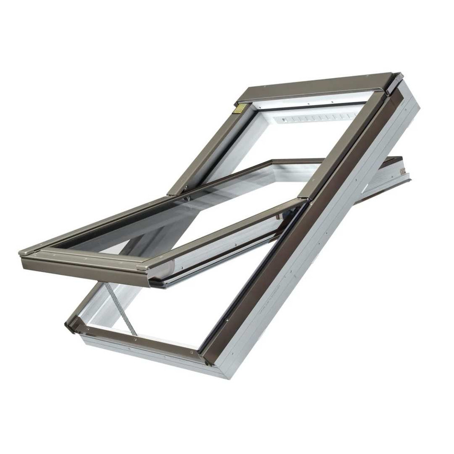 FAKRO White Painted Pine Electric Centre Pivot Roof Window