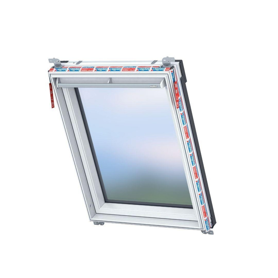 Keylite White Painted Centre Pivot Frosted Glass Roof Window with Hi-Therm Glazing