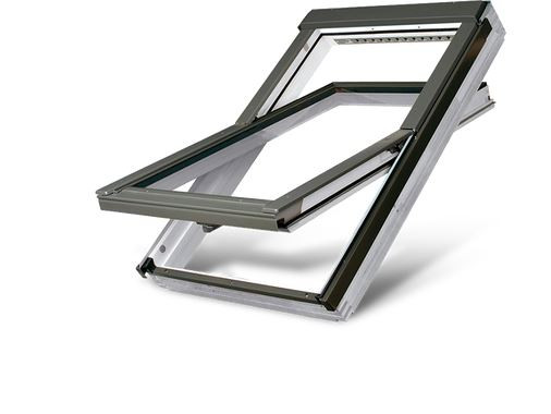 FAKRO FTW-V P5 06 Centre-Pivot Roof Window in White Acrylic with Anti-burglary Triple glazing 78x118cm