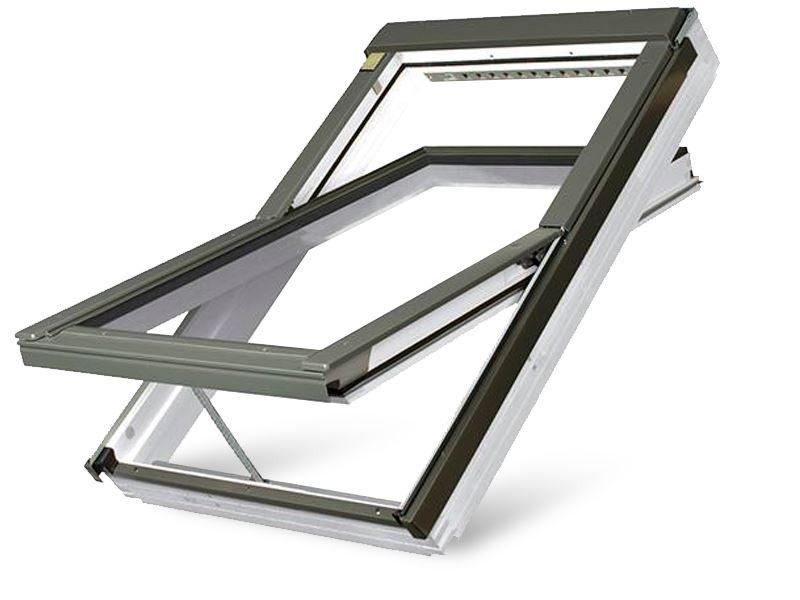 FAKRO FTW-V P5 07 Electric Z-Wave Centre-Pivot Roof Window in White Acrylic with Anti-burglary Triple glazing 78x140cm