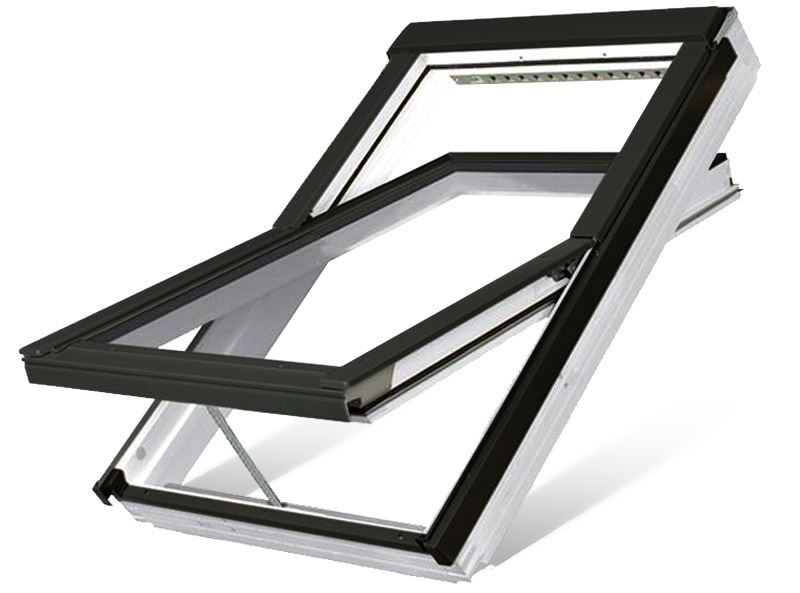 FAKRO FTU-V P5 06 Electric Z-Wave Centre-Pivot Roof Window in White Polyurethane with Anti-burglary Triple glazing 78x118cm