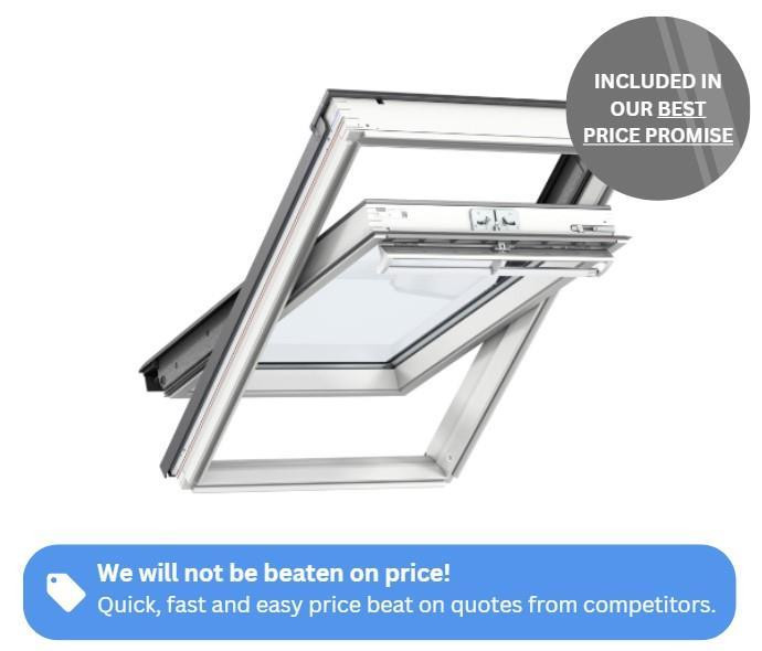 VELUX Centre Pivot Roof Window GGU White Polyurethane - Maintenance Free [Next Day Delivery]