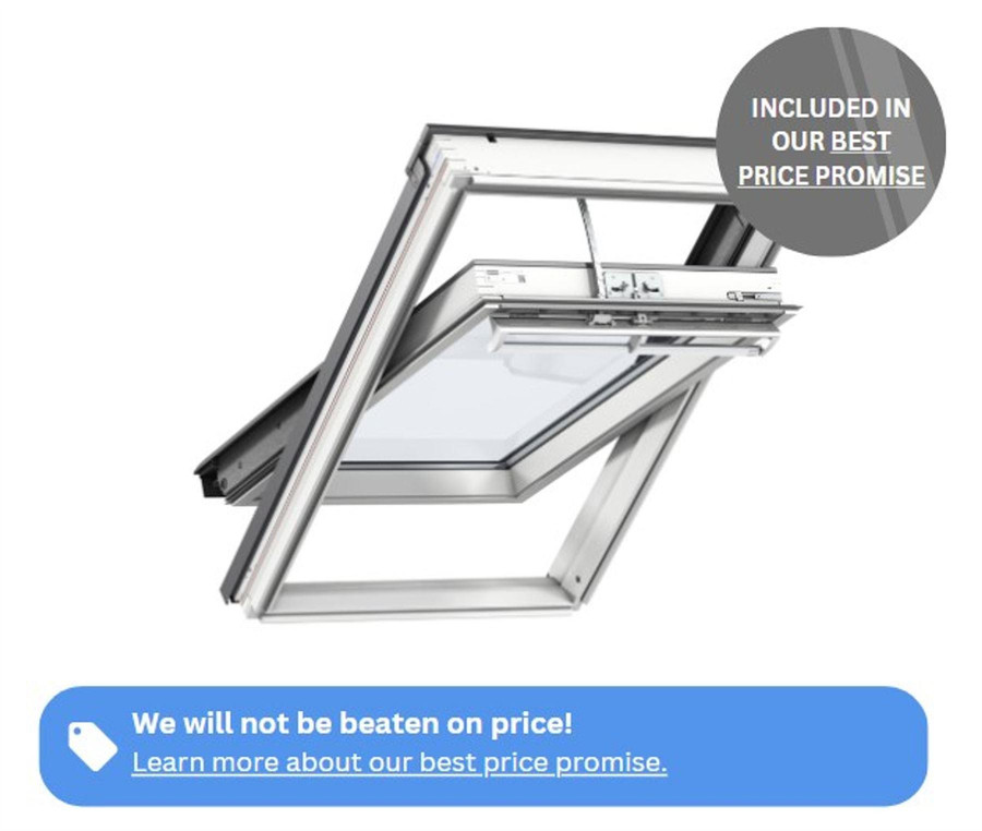 VELUX White Polyurethane Solar Centre-Pivot Roof Window - Maintenance Free [Next Day Delivery]