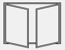 2 doors: 1 sliding to the left 1 sliding to the right