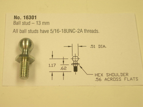 13 mm Zinc Stud Socket End Gas Spring Mounting