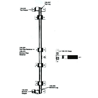 6 lbs 2 Point Stainless Steel Polar Cam Door Lock Assembly Kit