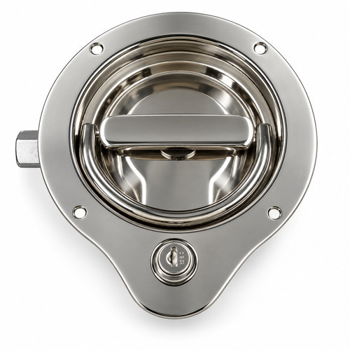 Small Right Hand Zinc Plated Steel 3 Point Hansen D Ring Lock without Mounting Holes