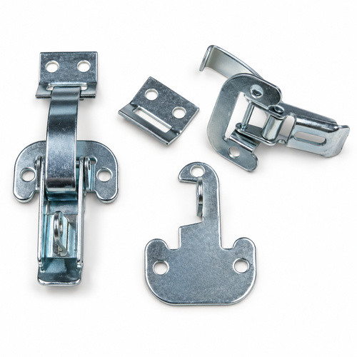 Zinc Plated 4050 Series Spring Hook End Locking Spring Hook Catch with Holes
