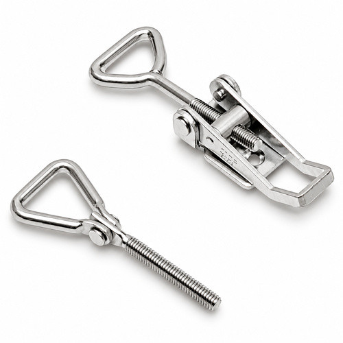 Zinc 702S Non Locking Stamped Hinged Loop End Adjustable Over Center Catch with Holes