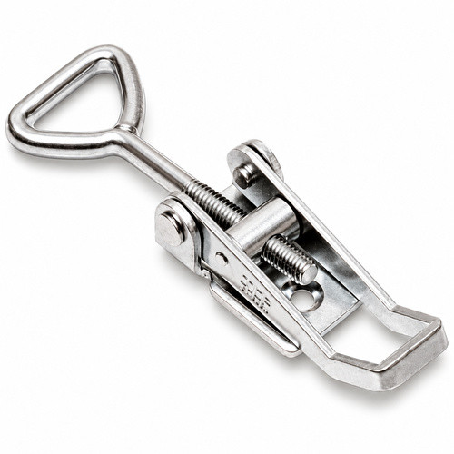Stainless Steel 702S Non Locking Stamped Loop End Adjustable Over Center Catch with Holes