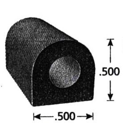 1/2 in "D" Section Rubber Seal