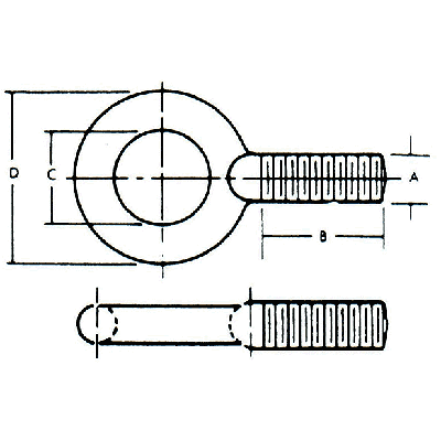 1 1/4 - 7 in Plain Pattern Eye Bolts