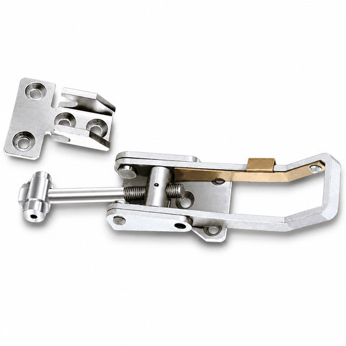 Zinc 703RB Locking Stamped Rubber End Adjustable Over Center Catch with Holes