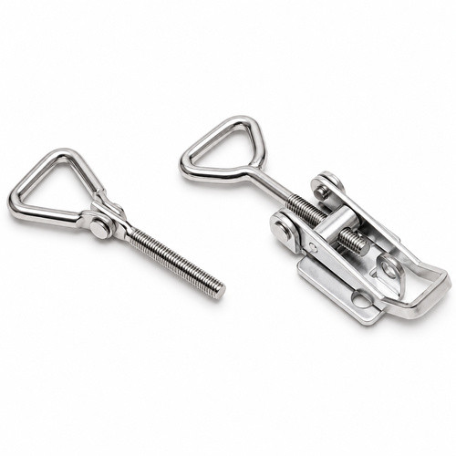 Stainless Steel 702L Locking Stamped Hinged Loop End Adjustable Over Center Catch with Holes