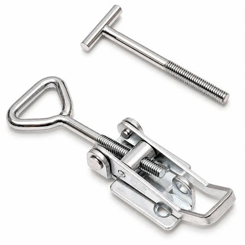 Zinc 702 Locking Stamped Tee End Adjustable Over Center Catch with Holes