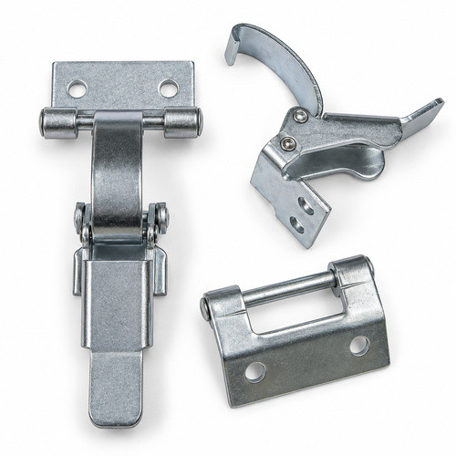 DISCONTINUED - Zinc Plated HR Series Spring Hook End Non Locking Spring Hook Catch with Holes