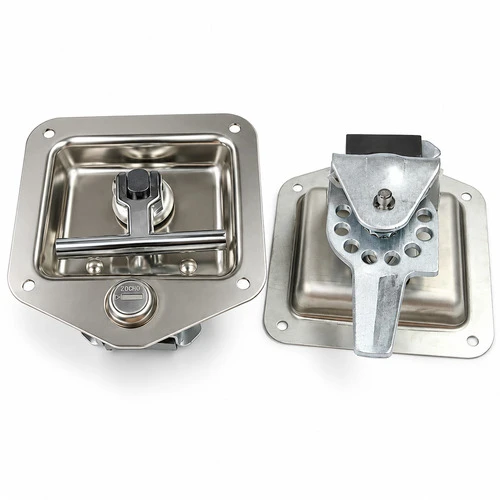 Stainless 502 Keyed Folding T Handle with Mounting Holes