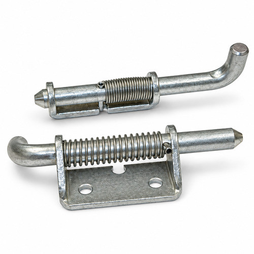 0.500 Left Hand Zinc Plated Steel Heavy Duty Spring Latch With Hold Back