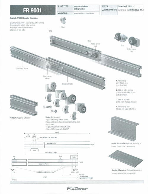 Hardware Set For The Modular Drawer Slide Kit