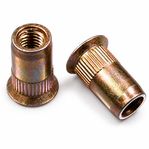 RRNEL000M630D - M6 x 1.00 Ribbed Rivet Nut, Large Flange