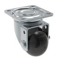 35mm Polyurethane Swivel Caster (GLAP 100 GEL-BLACK)
