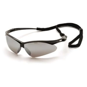 Black Frame/Silver Mirror Lens With Black Cord (Nemesis)