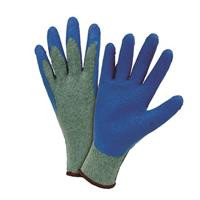 10 Gauge Grey Knit W/Crinkled Blue Latex Palm Coating.